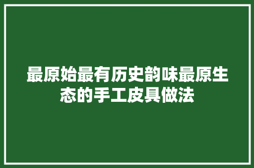 最原始最有历史韵味最原生态的手工皮具做法