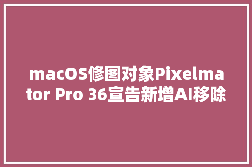 macOS修图对象Pixelmator Pro 36宣告新增AI移除背景对象等