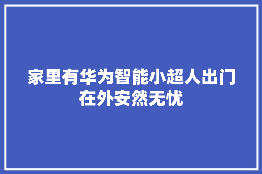 家里有华为智能小超人出门在外安然无忧