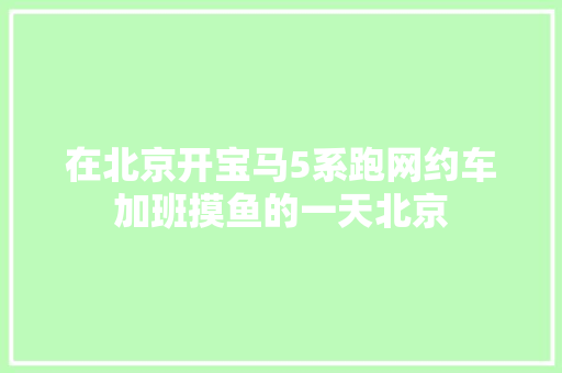 在北京开宝马5系跑网约车加班摸鱼的一天北京