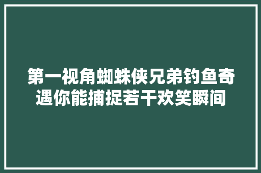 第一视角蜘蛛侠兄弟钓鱼奇遇你能捕捉若干欢笑瞬间