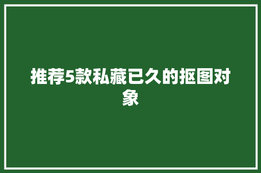 推荐5款私藏已久的抠图对象