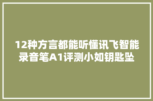 12种方言都能听懂讯飞智能录音笔A1评测小如钥匙坠复古磁带造型