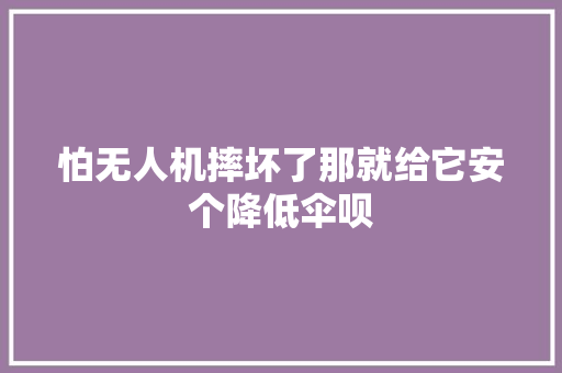 怕无人机摔坏了那就给它安个降低伞呗