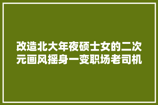 改造北大年夜硕士女的二次元画风摇身一变职场老司机