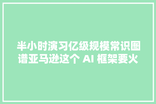 半小时演习亿级规模常识图谱亚马逊这个 AI 框架要火