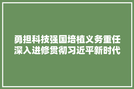 勇担科技强国培植义务重任深入进修贯彻习近平新时代中国特色社会主义思惟