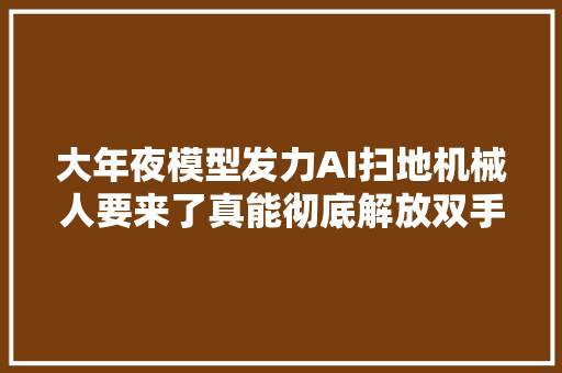 大年夜模型发力AI扫地机械人要来了真能彻底解放双手