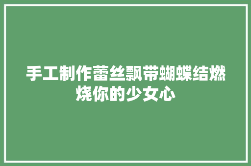 手工制作蕾丝飘带蝴蝶结燃烧你的少女心