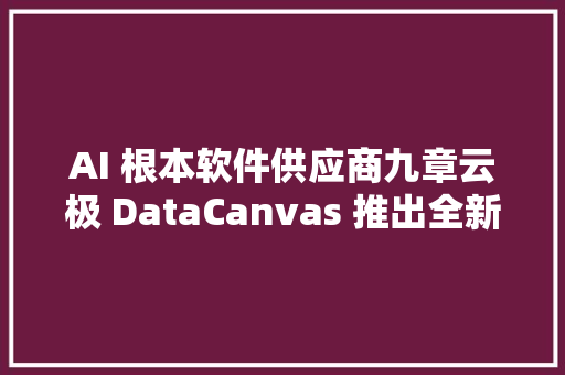 AI 根本软件供应商九章云极 DataCanvas 推出全新算力产品激刊行业