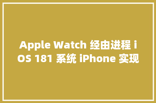 Apple Watch 经由进程 iOS 181 系统 iPhone 实现 AI 通知摘要功能