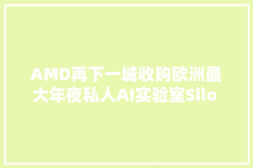 AMD再下一城收购欧洲最大年夜私人AI实验室Silo AI已连续投资并购十几家AI公司