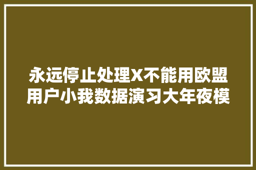 永远停止处理X不能用欧盟用户小我数据演习大年夜模型丨AI数据合规