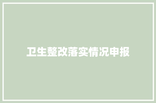 卫生整改落实情况申报