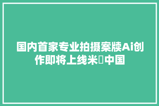 国内首家专业拍摄案牍Ai创作即将上线米菓中国