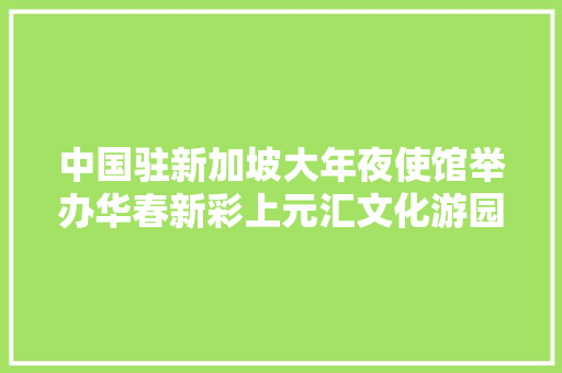 中国驻新加坡大年夜使馆举办华春新彩上元汇文化游园活动