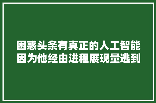 困惑头条有真正的人工智能因为他经由进程展现量逃到我这儿来了