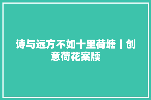 诗与远方不如十里荷塘丨创意荷花案牍