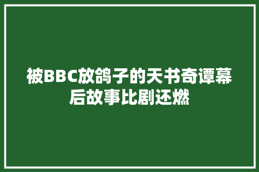 被BBC放鸽子的天书奇谭幕后故事比剧还燃