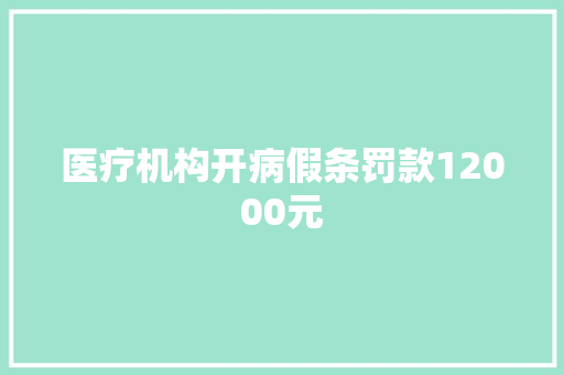 医疗机构开病假条罚款12000元