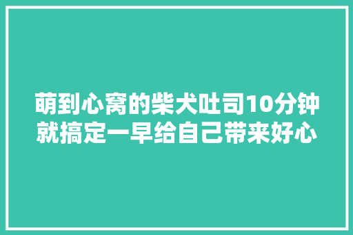 萌到心窝的柴犬吐司10分钟就搞定一早给自己带来好心情