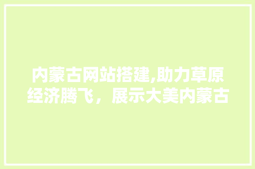 内蒙古网站搭建,助力草原经济腾飞，展示大美内蒙古