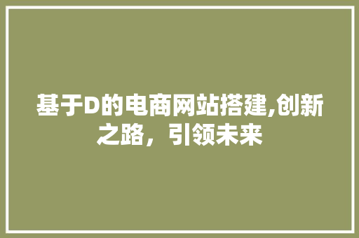 基于D的电商网站搭建,创新之路，引领未来