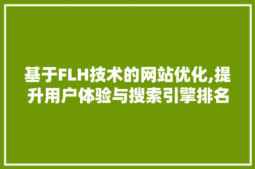 基于FLH技术的网站优化,提升用户体验与搜索引擎排名