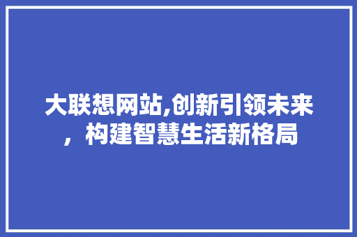 大联想网站,创新引领未来，构建智慧生活新格局