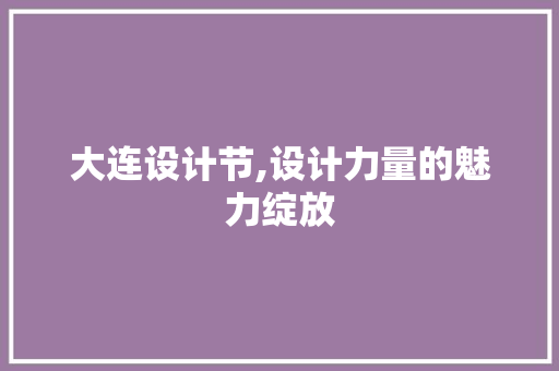 大连设计节,设计力量的魅力绽放