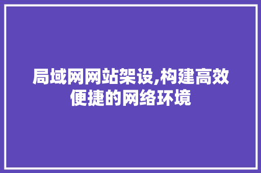 局域网网站架设,构建高效便捷的网络环境