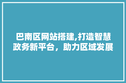 巴南区网站搭建,打造智慧政务新平台，助力区域发展