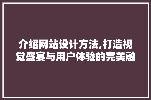 介绍网站设计方法,打造视觉盛宴与用户体验的完美融合