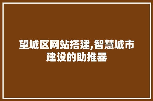 望城区网站搭建,智慧城市建设的助推器