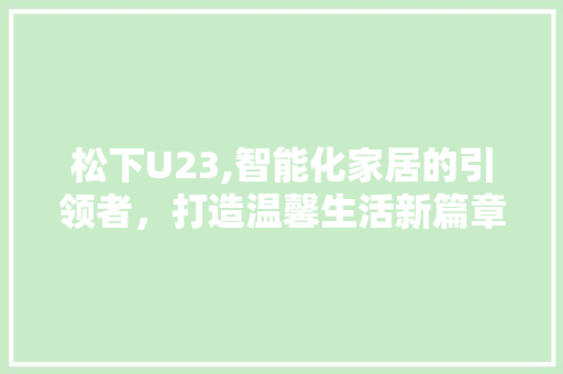 松下U23,智能化家居的引领者，打造温馨生活新篇章