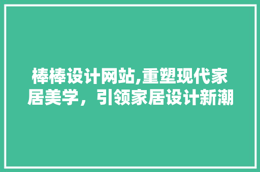 棒棒设计网站,重塑现代家居美学，引领家居设计新潮流