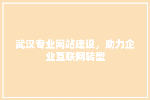 武汉专业网站建设，助力企业互联网转型