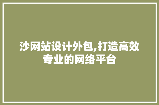 沙网站设计外包,打造高效专业的网络平台