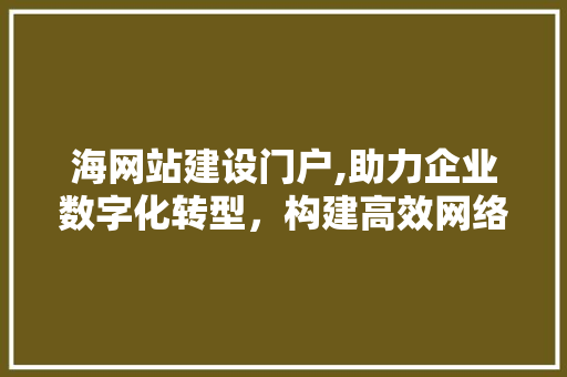 海网站建设门户,助力企业数字化转型，构建高效网络平台