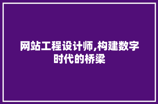 网站工程设计师,构建数字时代的桥梁