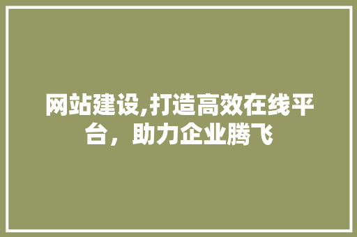 网站建设,打造高效在线平台，助力企业腾飞