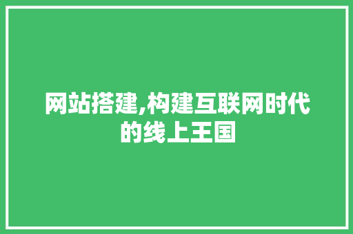 网站搭建,构建互联网时代的线上王国