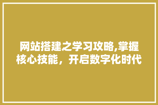 网站搭建之学习攻略,掌握核心技能，开启数字化时代之旅