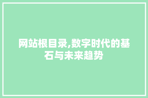 网站根目录,数字时代的基石与未来趋势