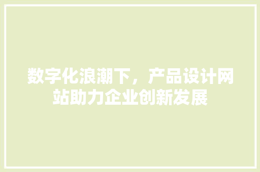 数字化浪潮下，产品设计网站助力企业创新发展