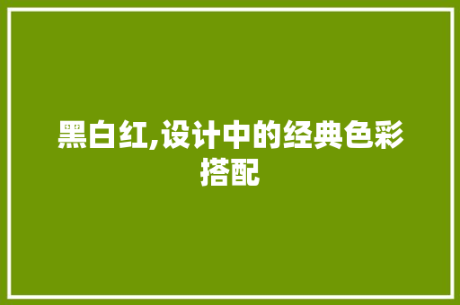 黑白红,设计中的经典色彩搭配