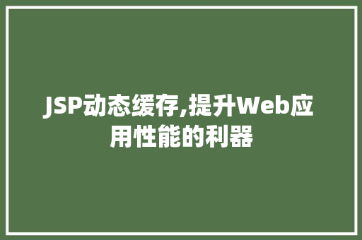 JSP动态缓存,提升Web应用性能的利器