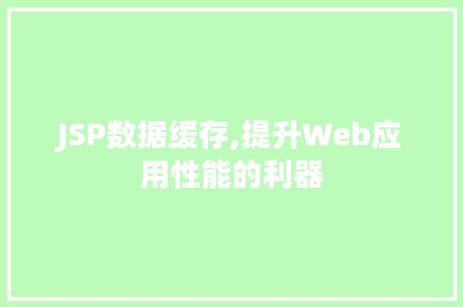 JSP数据缓存,提升Web应用性能的利器