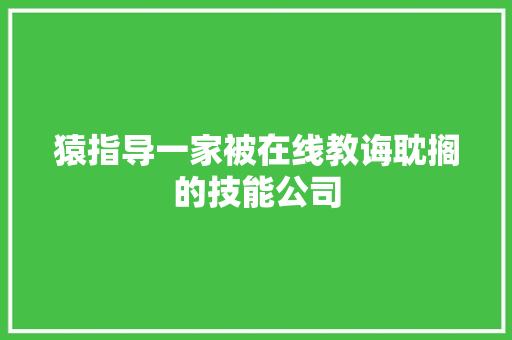 猿指导一家被在线教诲耽搁的技能公司