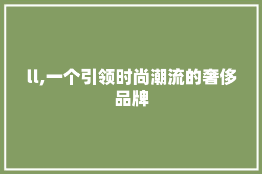 ll,一个引领时尚潮流的奢侈品牌